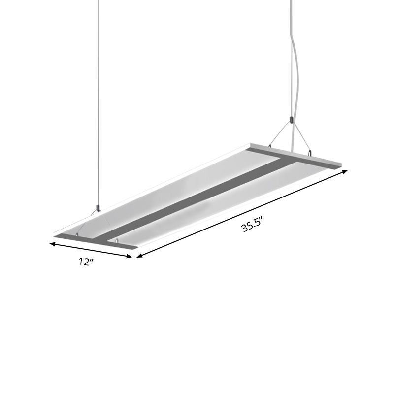 Ultra Slim Acrylic LED Light Fixture Modern Single Light Black/White Ceiling Lamp in Warm/White Light, 35.5"/47" Wide