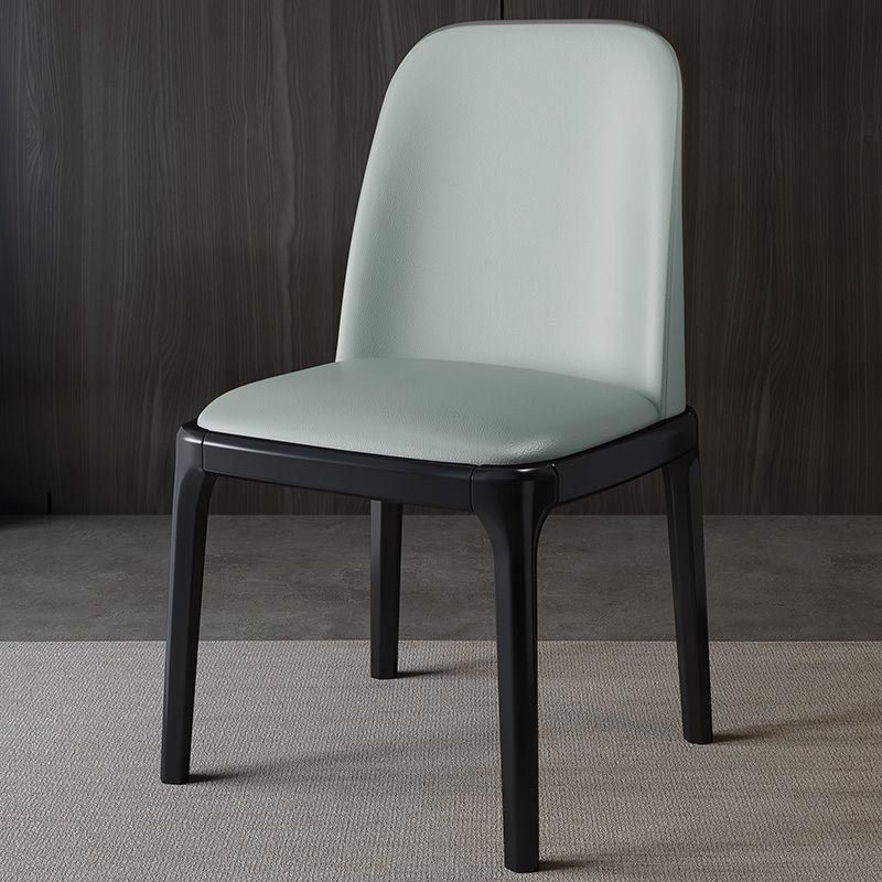 Glam Leather Dining Chair Parsons Chair in Matte Finish for Home