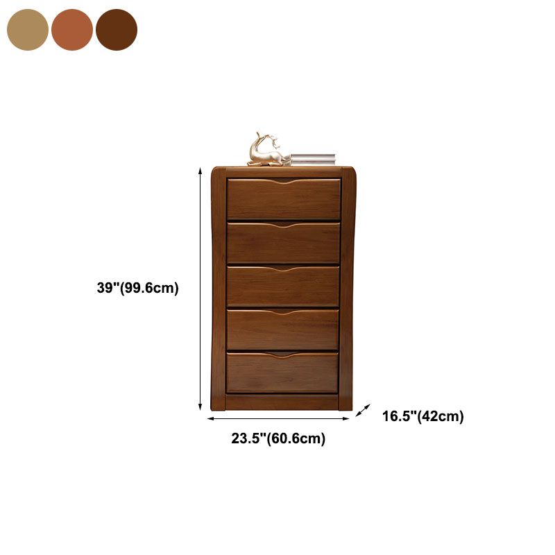 Vertical Rubber Wood Lingerie Chest Traditional Style Storage Chest with 3 / 4 / 5 Drawers