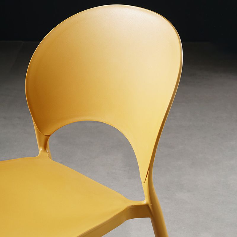 Contemporary Plastic Armless Chair Dining Room Open Back Chair