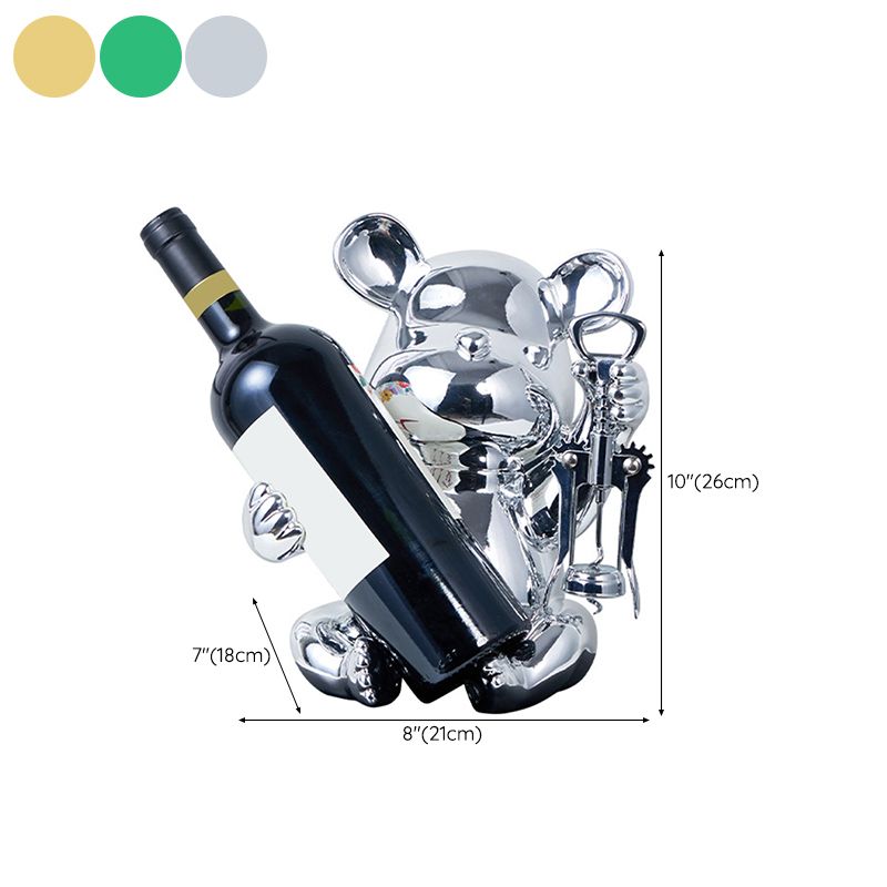 Glam Wine Bottle Rack Tabletop Resin Bottle Holder for Living Room