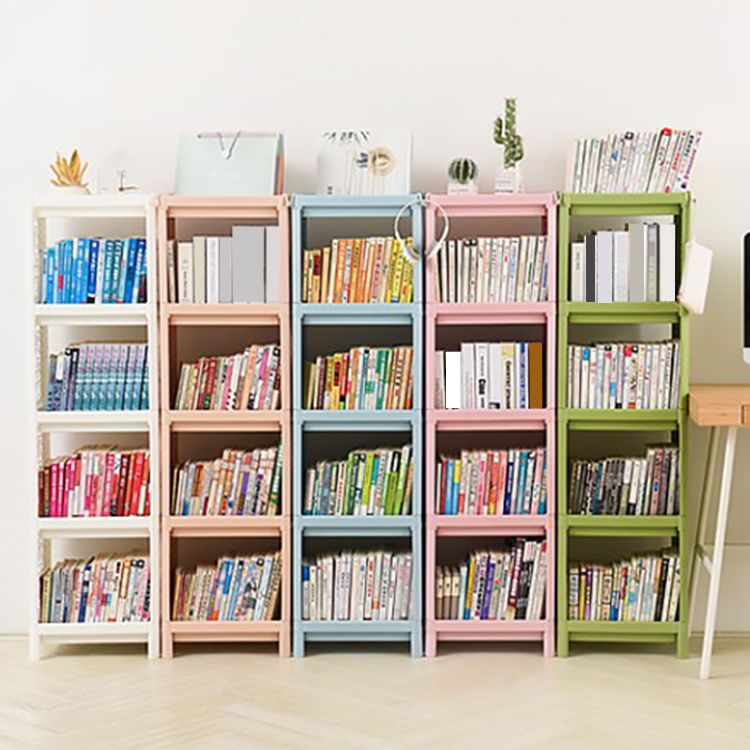 Contemporary Plastic Bookshelf Open Back Bookcase for Living Room