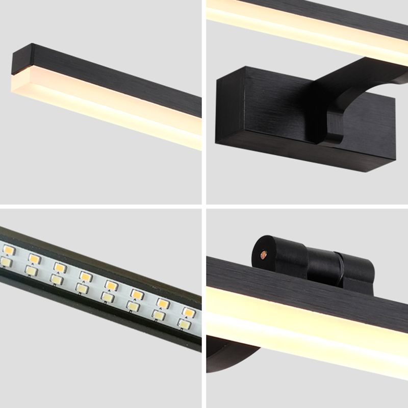 Lampada montata a parete lineare in metallo Nordic－style LED Black Light Sconce