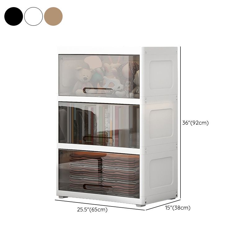 Contemporary Style Kids Closet Plastic Door Included Kid's Wardrobe for Home