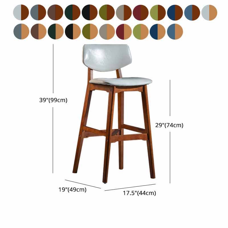 Scandinavia Style Bar-stool Wooden Legs Square Seat for Kitchen Bar