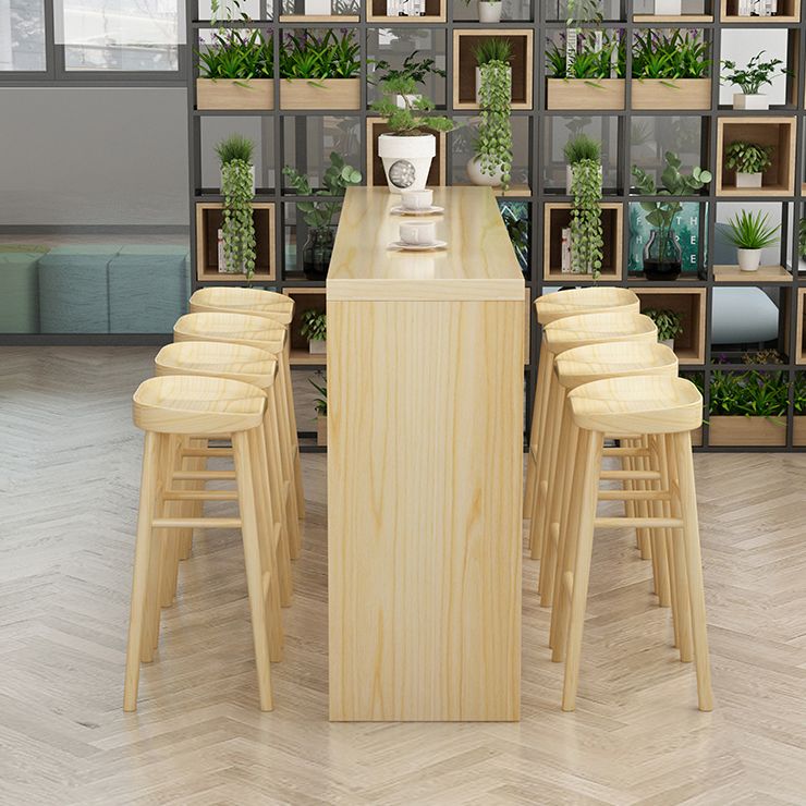 Rectangle Solid Wood Top Counter Table Rectangle Modern Bar Table