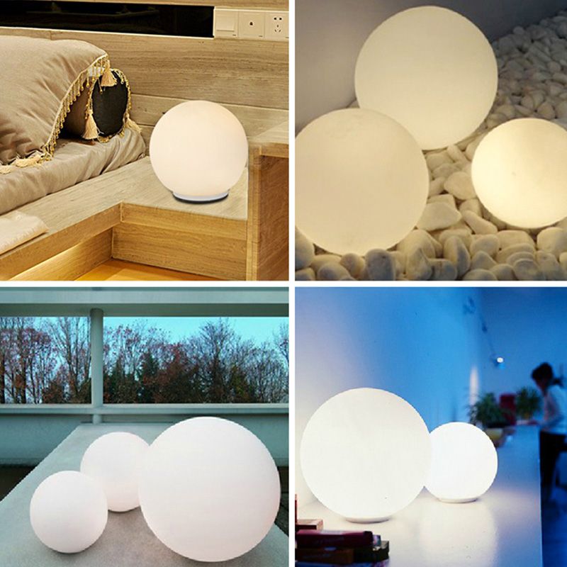 Global White Glass Table Light Minimalist Novelty 1 Head Nightstand Lamp