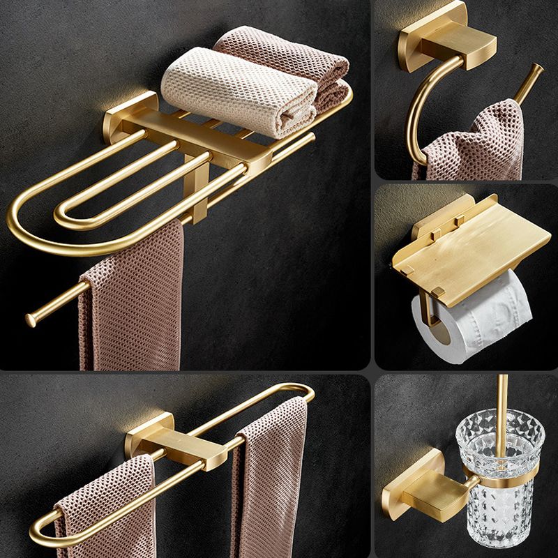 Traditional Golden Bath Hardware Set Brass Bathroom Accessory Kit