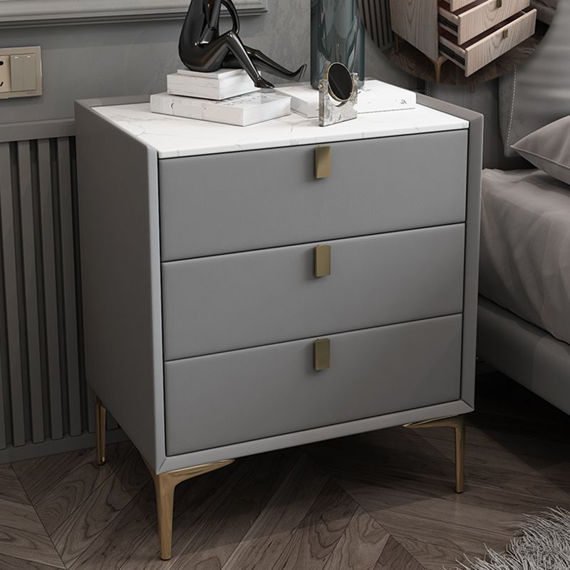 Solid Wood Drawer Storage Night Table 2 Drawer Modern Bed Nightstand