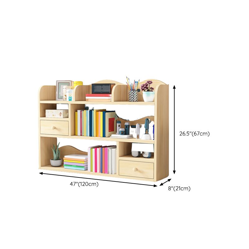 Contemporary Closed Back Book Shelf Pine Standard Kids Bookcase in Light Wood