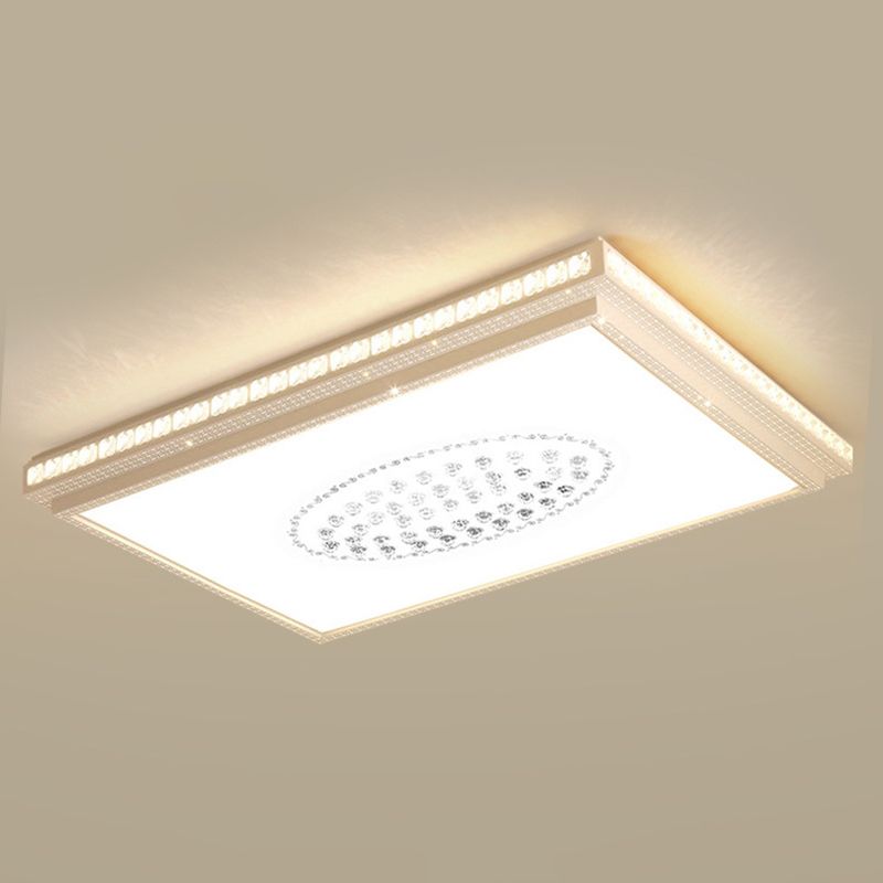 1 Light Geometric Flush Ceiling Light Minimal Crystal Flush Mount Fixture