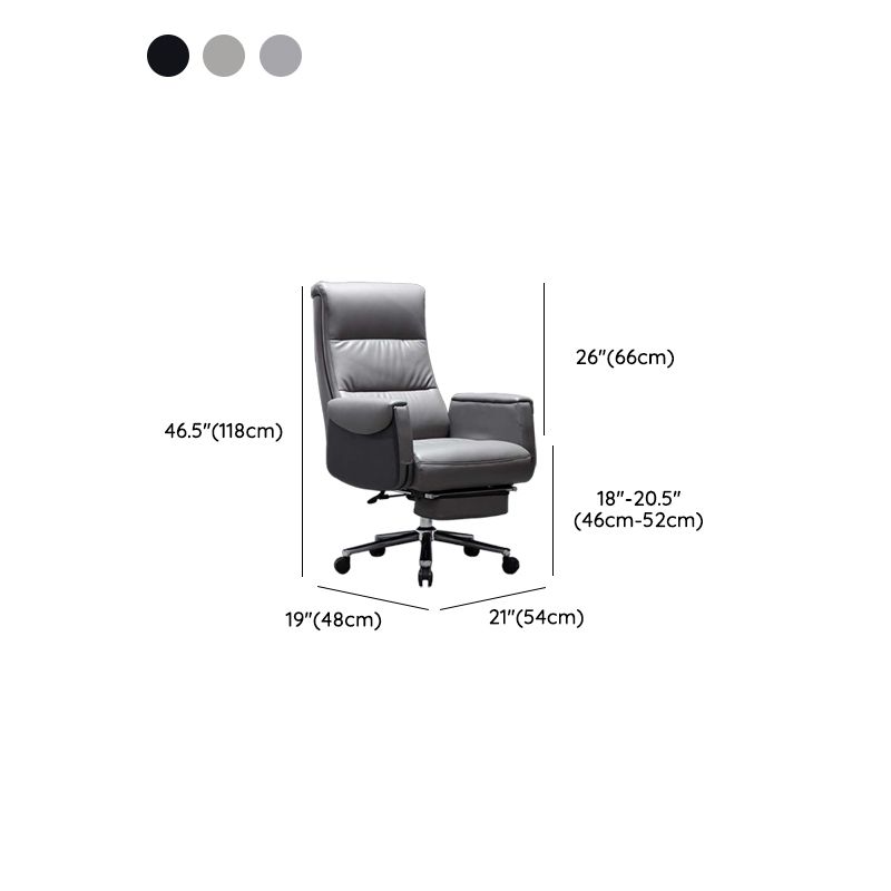 Modern Armless Office Chair No Distressing Leather Ergonomic Slide Chair with Wheels