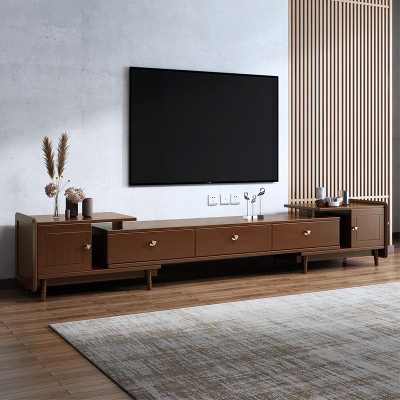 Modern TV Media Stand Wood TV Stand Console with Splayed Wooden Legs