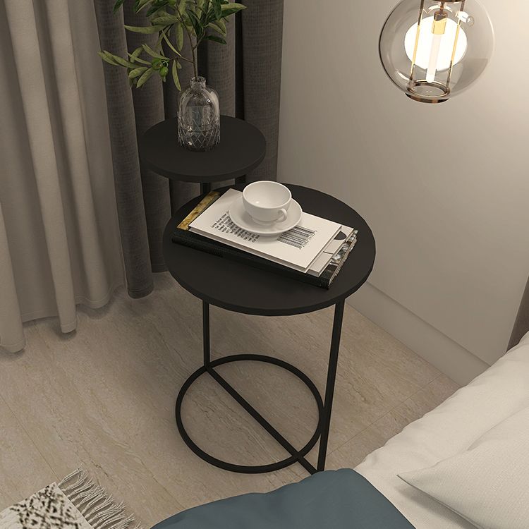 Contemporary Metal Accent Table Nightstand 21.65" Tall Bed Nightstand