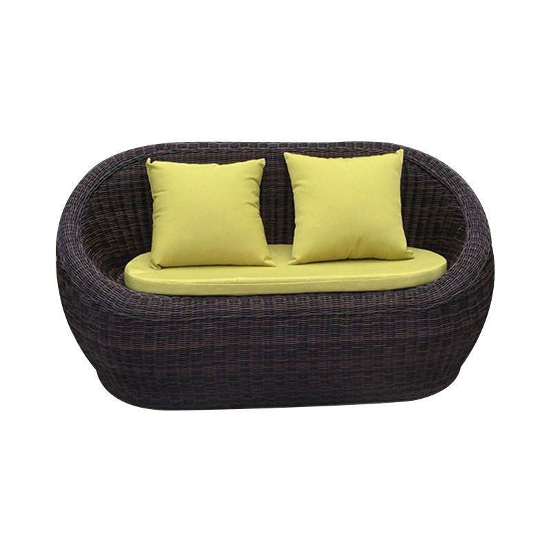 Contemporary Rattan Outdoor Patio Sofa Tropical Style Simple Leisure Patio Sofa