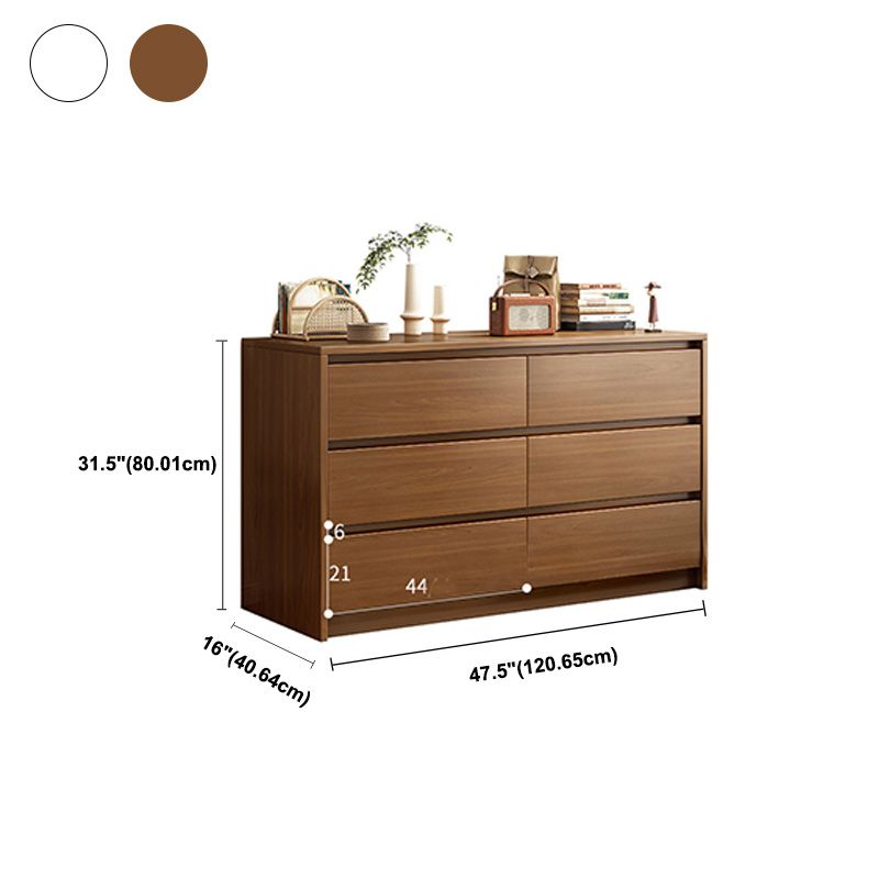 16" D Bedroom Wooden Storage Chest Dresser Modern Storage Chest in White and Brown