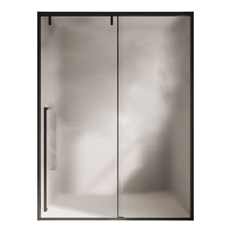 Glass and Metal Shower Door Simple One-Line Shower Black Bath Door