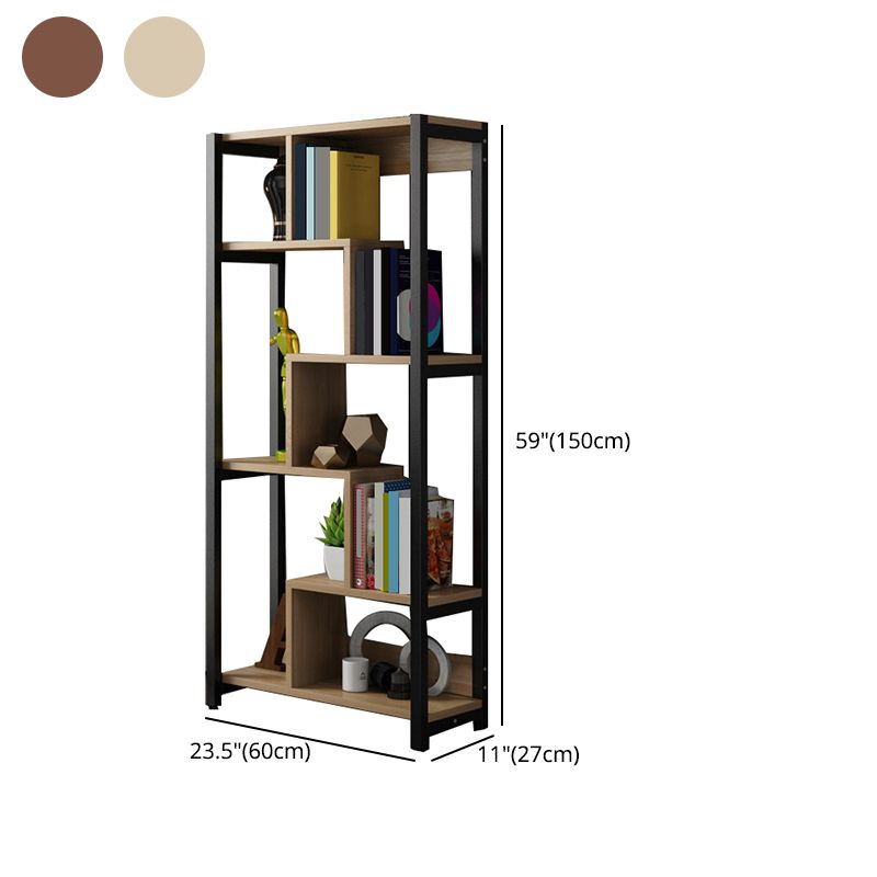 Modern Style Wood Bookcase Open Back Bookshelf for Home Office