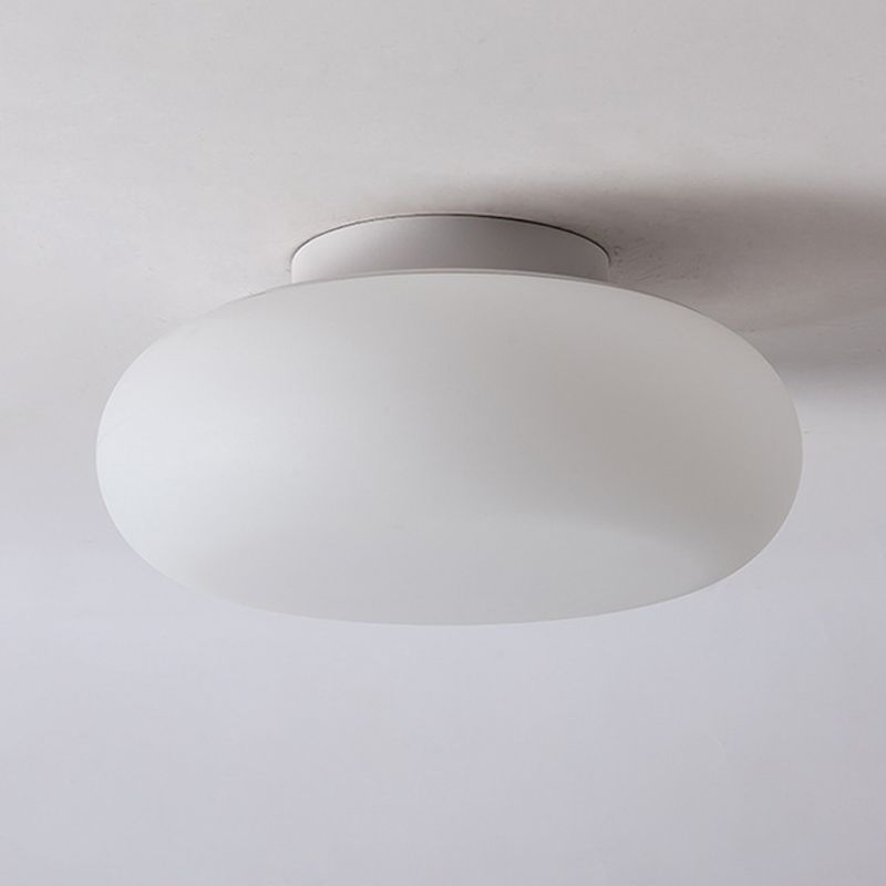 Modern White Single Flush Mount Lighting Unique LED Ceiling Light with Acrylic