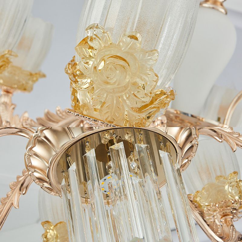 27.5"/31.5" Wide Sputnik Clear Glass Chandelier Light Simple 6/8 Heads Gold Pendant Light Fixture