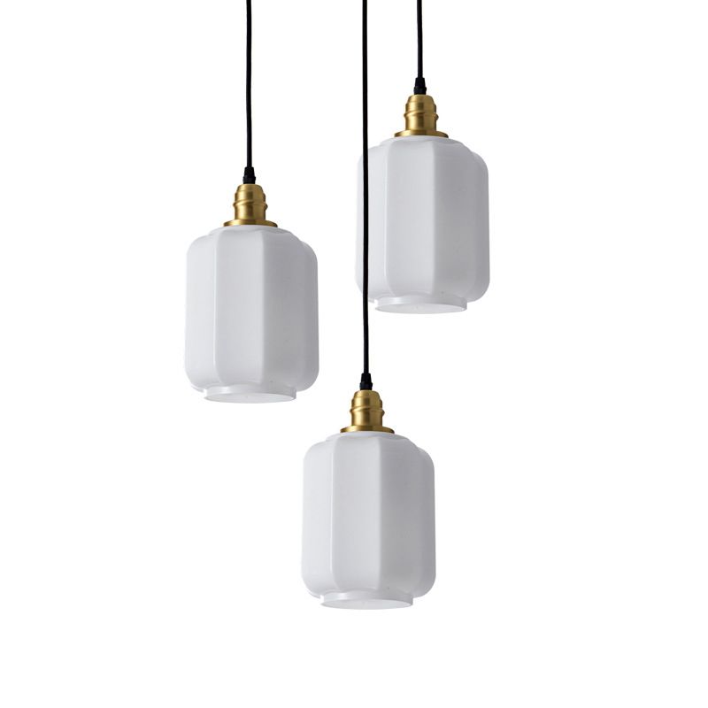 Pot Shade Hanging Lighting Modern Style Glass Multi Light Pendant Lamp for Bedside