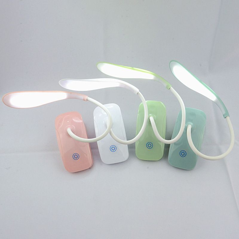 4-Color Option Macaroon Simplicity Table Lamp Clamp-on Design Nightstand Light with Touch Switch