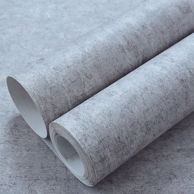 Grey Solid Wallpaper Roll Stain-Resistant Wall Art for Bedroom Decoration, 57.1-sq ft
