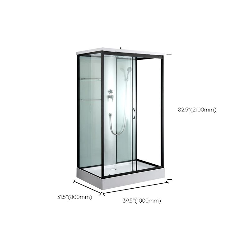 Modern Rectangle Shower Stall Tempered Framed Shower Stall for Bathroom