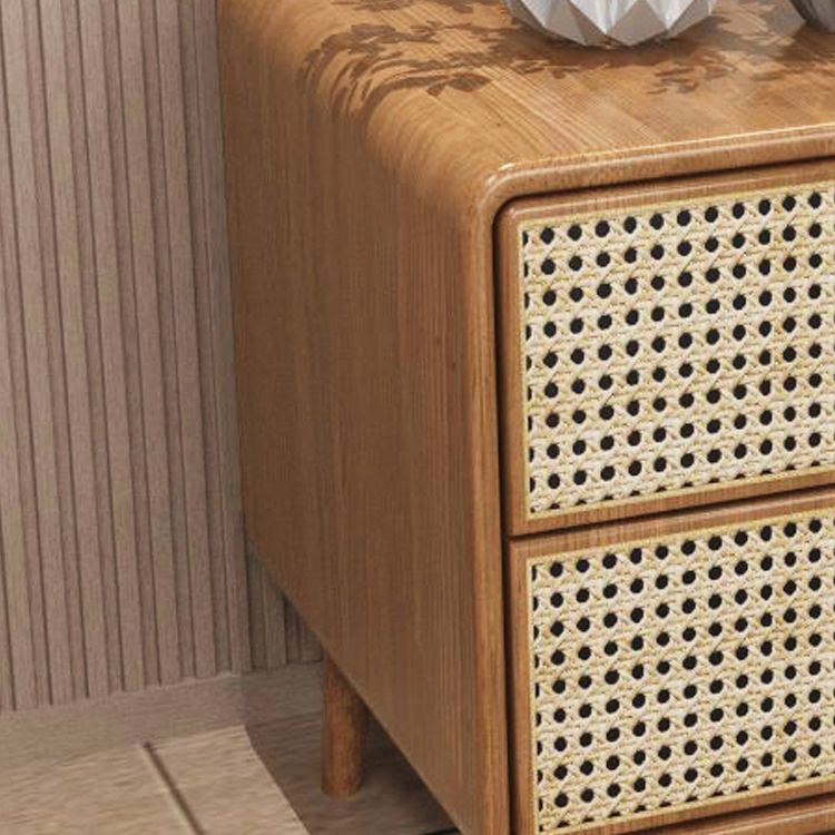 Wicker & Rattan Bed Nightstand Contemporary Night Table for Bedroom