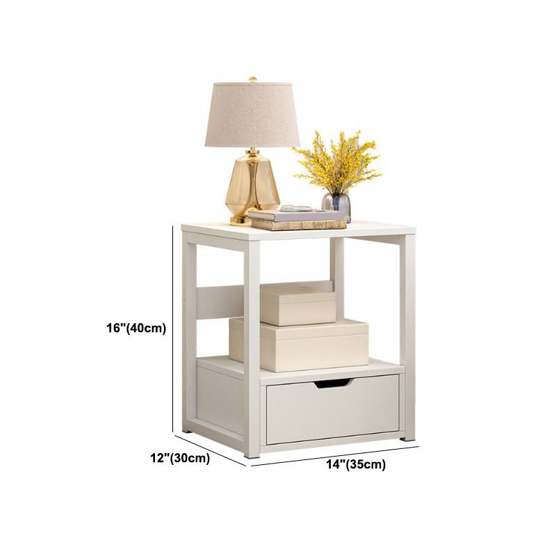 1-drawer Modern Bedside Cabinet Wood Night Table with 1 Shelf