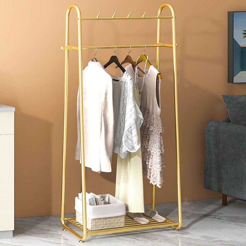 Modern Free Standing Storage Shelve Metal Coat Rack with Hooks