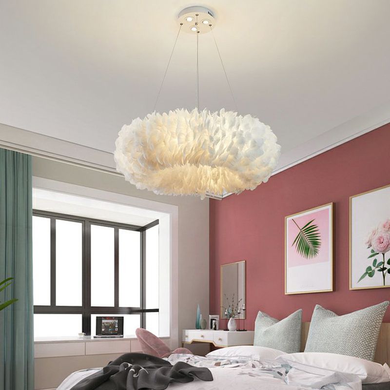 Suspended Lighting Fixture Modern Style LED Pendant Light Kit for Bedroom