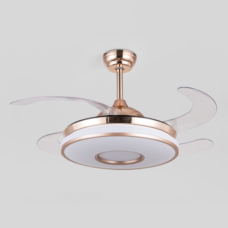 Modern Single White/Golden Ceiling Fan Lamp LED Ceiling Fan Light for Dining Room