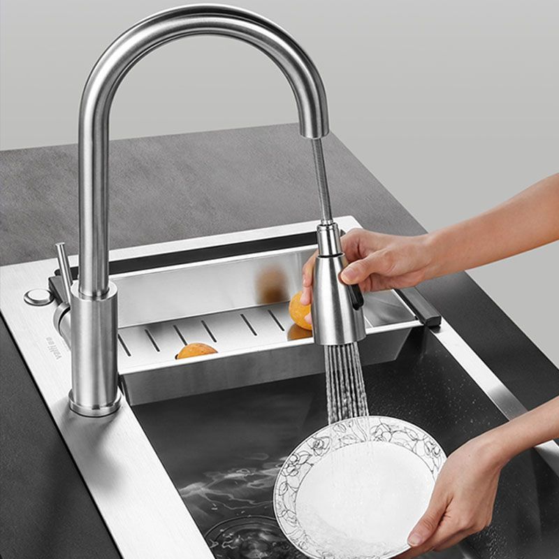 Contemporary Style Kitchen Sink Stainless Steel Kitchen Sink with Drain Strainer Kit