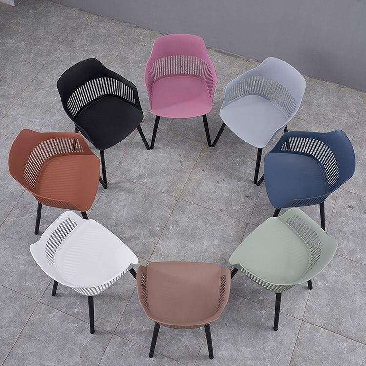 Modern Style Chair Dining Arm Chair for Kitchen with Plastic Legs