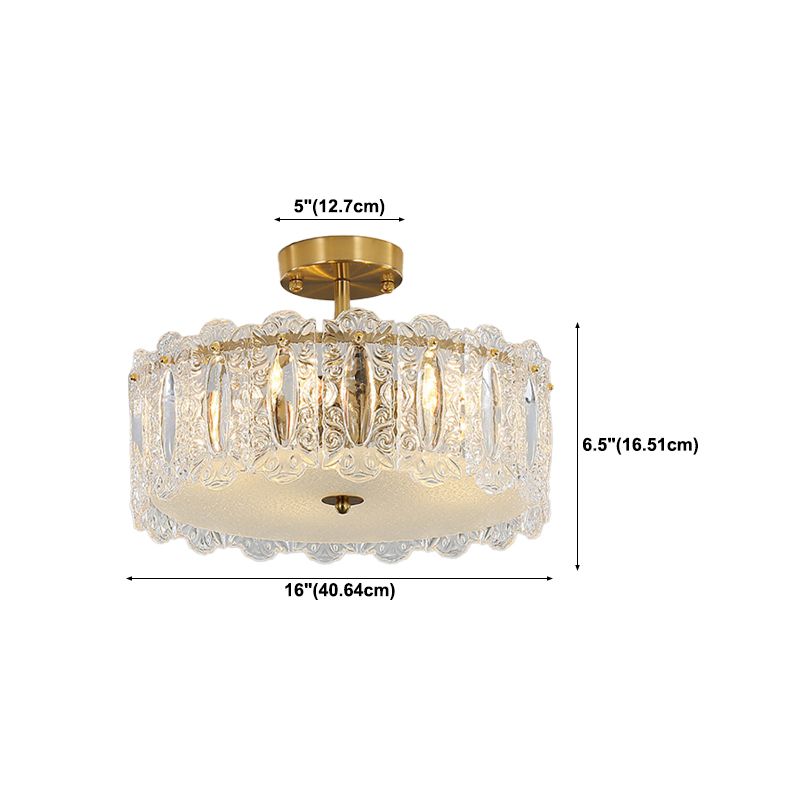 Glass Ceiling Lighting Fixture Minimalist Flush Mount Light Fixture for Bedroom