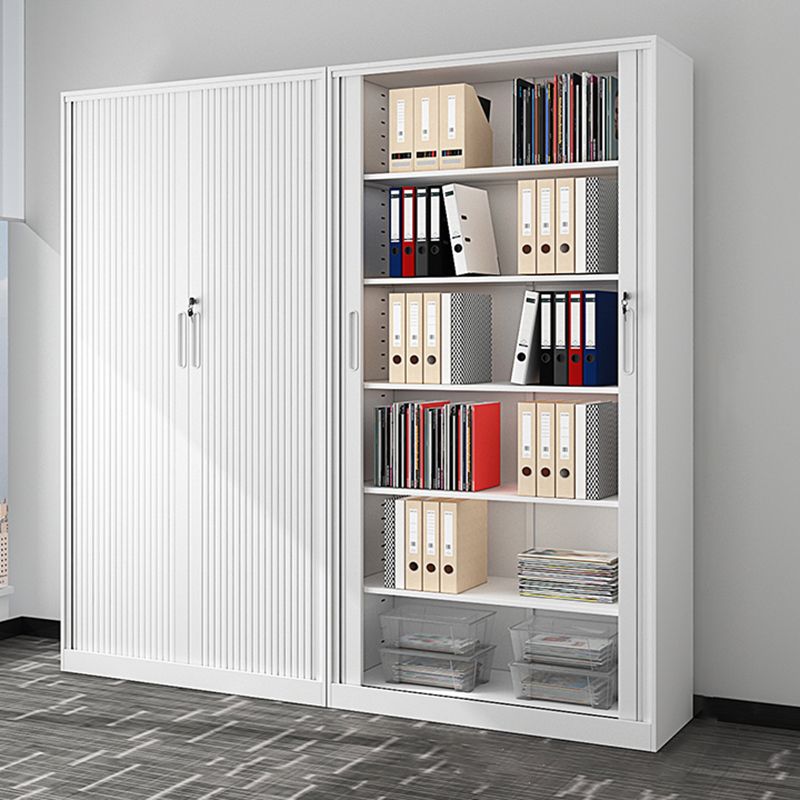 Modern File Cabinet Storage Shelves Rolling Door Metal Filing Cabinet for Home Office