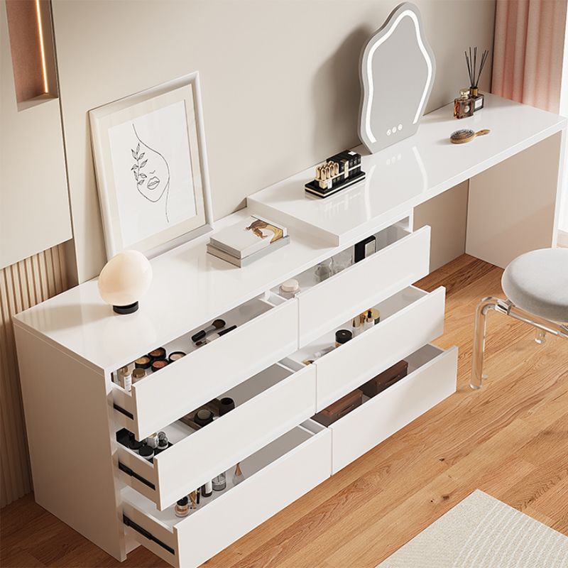 Modern Wood With Drawer White Bedroom Mirror Vanity Dressing Table