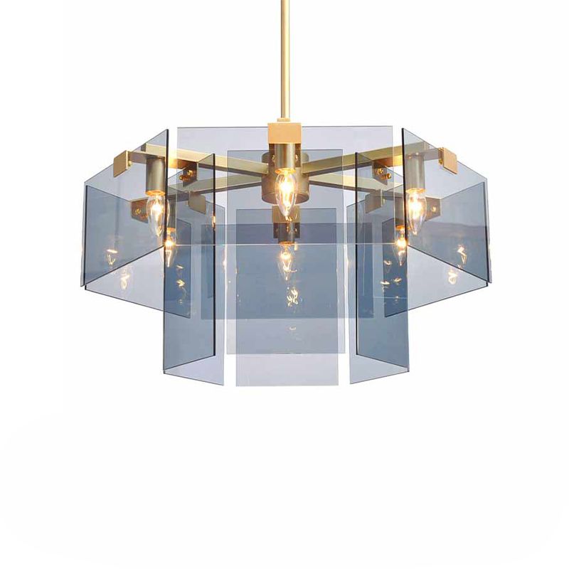 Luminaire de lustre en or moderne Géométrie de forme de géométrie en verre lumière suspendue