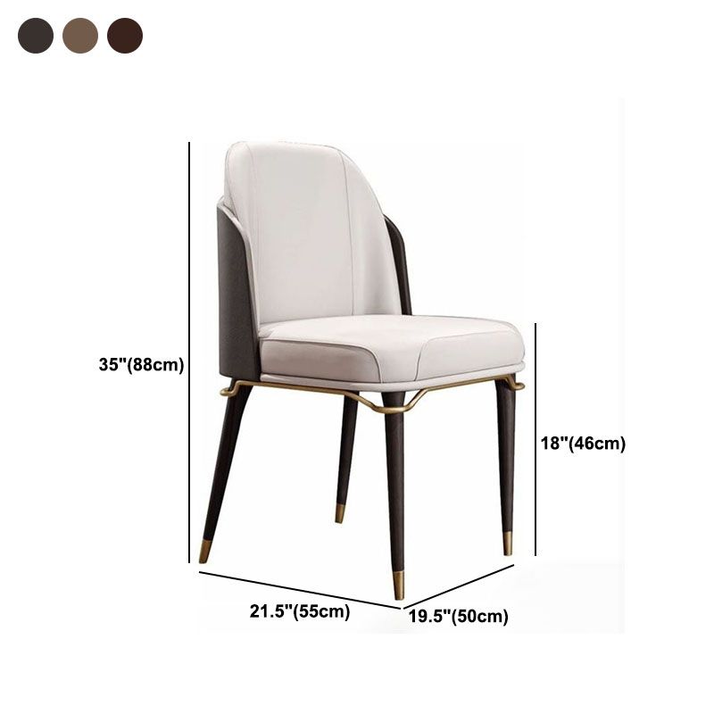 Armless Dining Chairs Glam Faux Leather Side Chairs for Dining Room