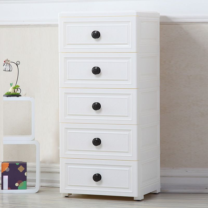 12.48 Inch Width Modern Nursery Dresser Chest Kids Nightstand with 5 Drawers