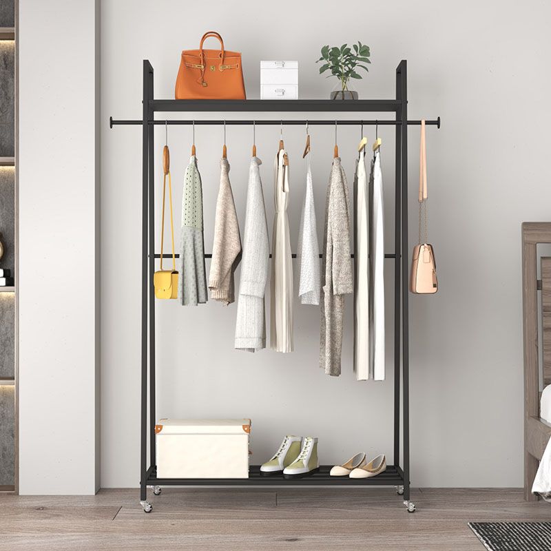 Modern Style Coat Rack Double Shelves Free Standing Hooks Design Coat Rack