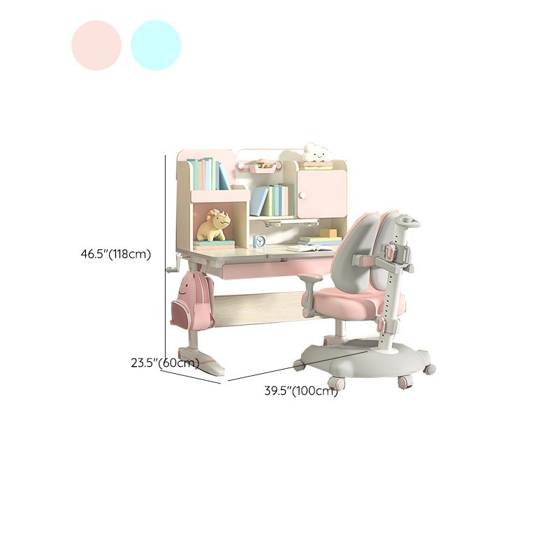 Contemporary Children's Desk with Shelves Desk and Chair Set