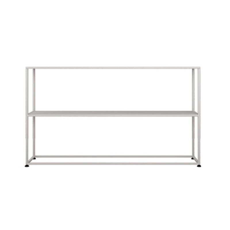 Contemporary Iron Console Table with Storage Shelf and Frame Base