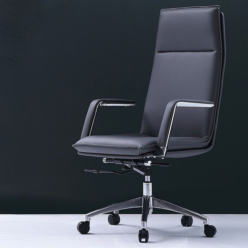 Modern Style Swivel Executive Chair Leather Tilt Mechanism Office Chair