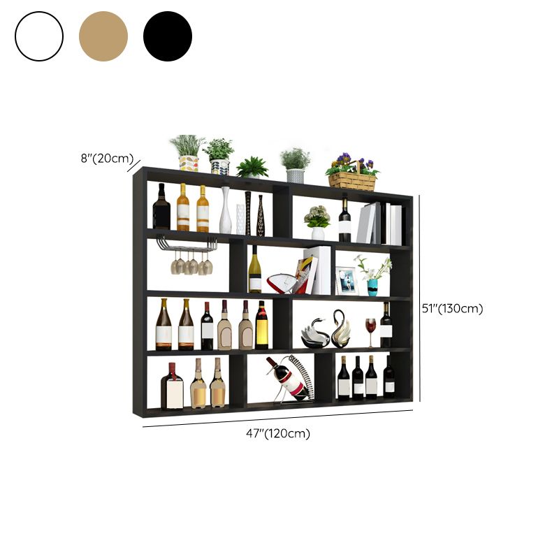 Manufactured Wood Wine Bottle Holder Modern Style Wall Mounted with Shelf