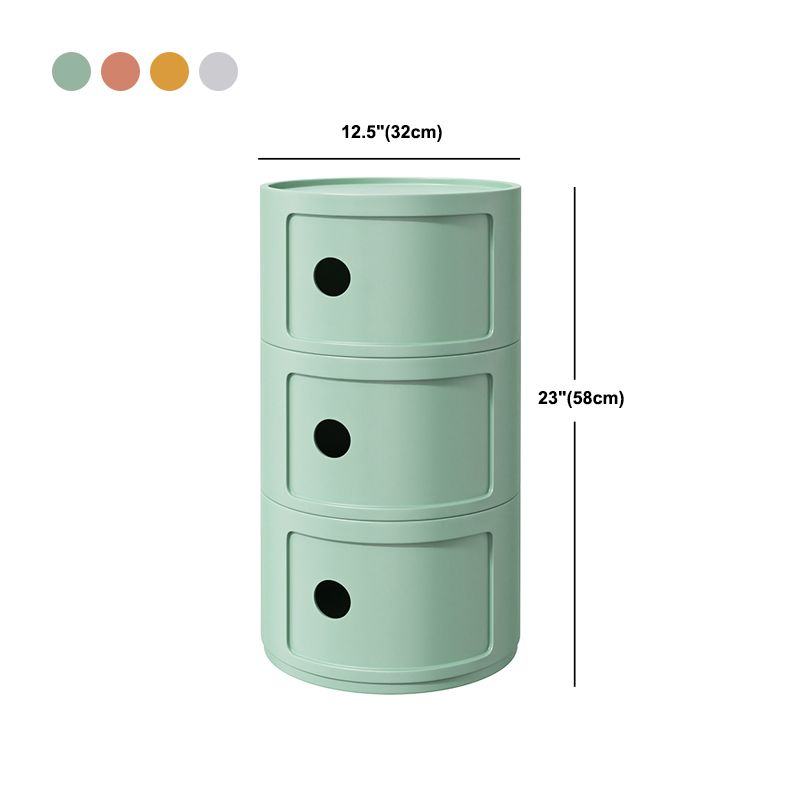 Modern Plastic Bed Cabinet Round Left Side Door Bed Nightstand