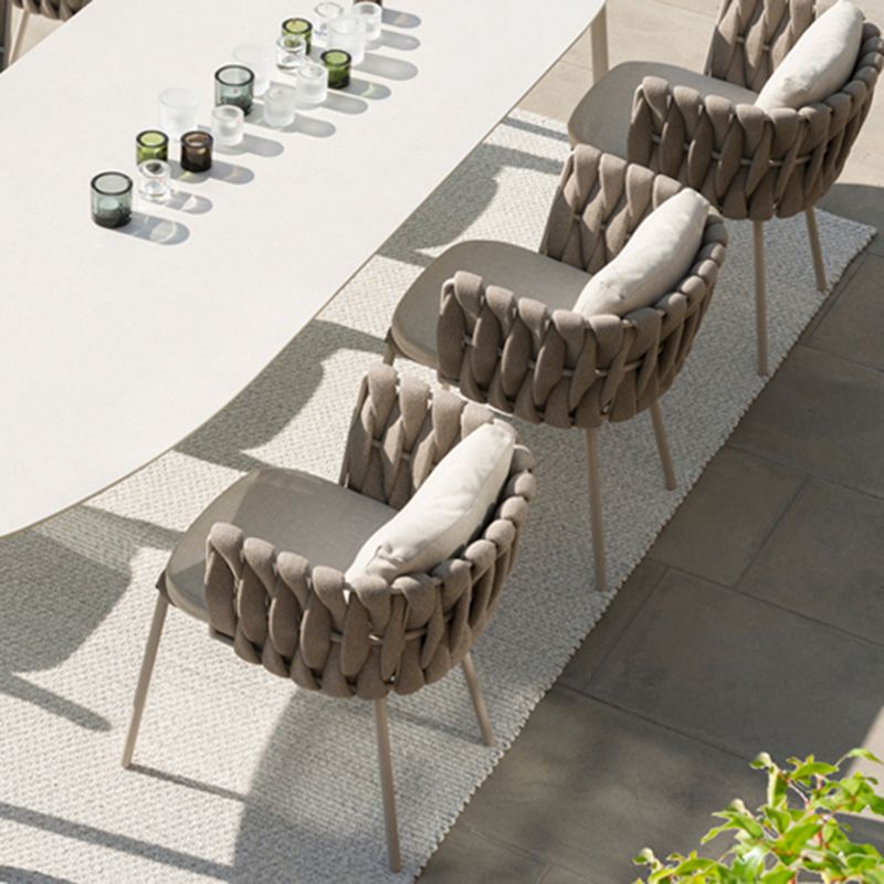 Modern Style Geometric Courtyard Table Aluminium Outdoor Table