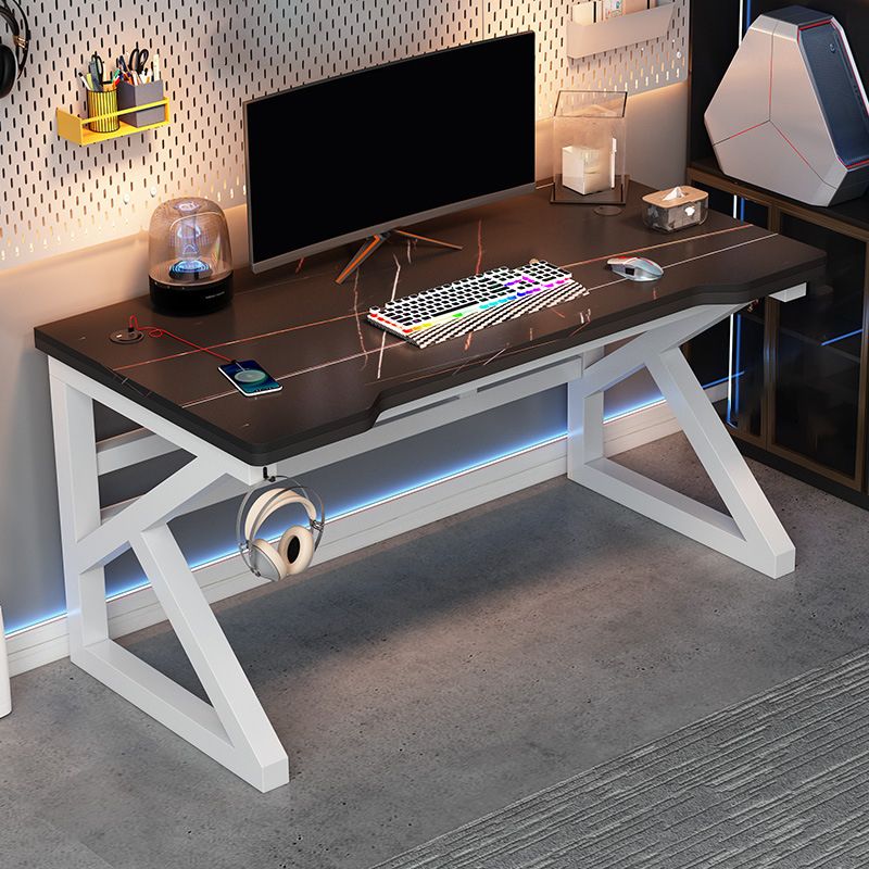 Industrial Gaming Desk Stone Sled Base Computer Desk , 23.62" Wide