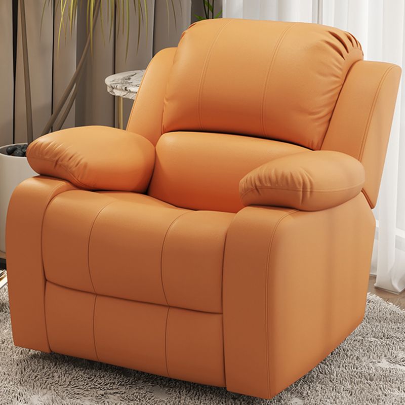 Solid Color Faux Leather Standard Recliner Manual- Lever Recliner Chair